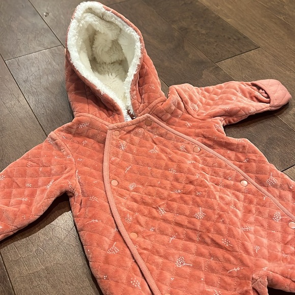 Nordstrom Baby Bunting Quilted Burnt Orange Desert Dottie Print Size 9 Months - Picture 4 of 9